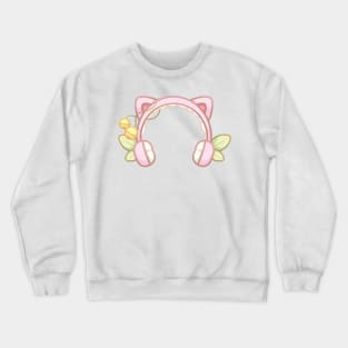 Cute Cozy Pink Gaming Console Cat Ears Headphones Crewneck Sweatshirt